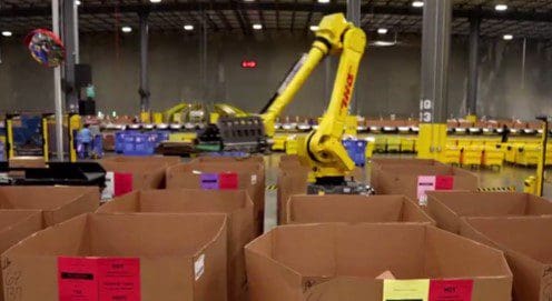 DHL's Robotic arm sort to gaylord