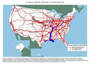 Annual Freight Tonnage by Mode: US DOT