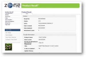 Sample of GS1 Canada Product Recall Notification (Source: GS1 Canada)