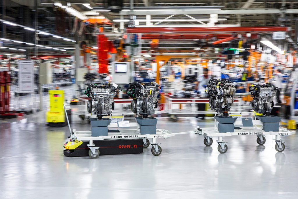 AGVs support a flexible assembly line